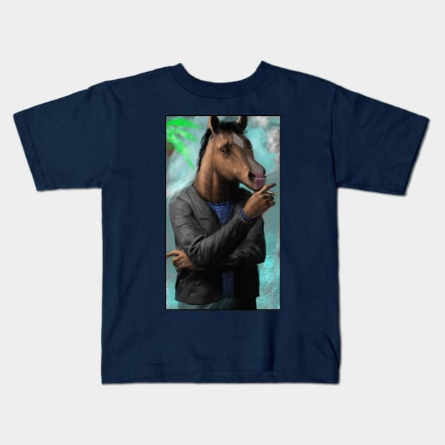 COOL HORSEMAN Kids T-Shirt by TAMA CONTOEL